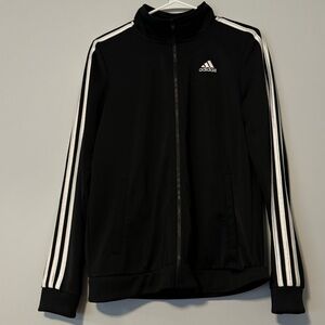Adidas black and white zip up